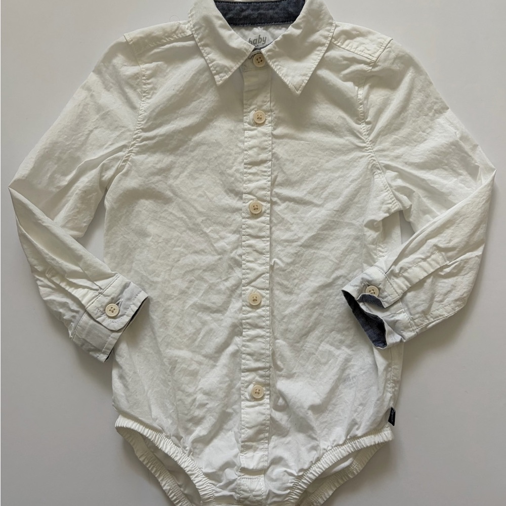 OshKosh B'gosh White Button-Down Long Sleeve Bodysuit